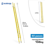 Escalera de Extensión de Fibra de Vidrio Industrial