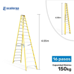 Escalera Doble Acceso de Fibra de Vidrio Industrial