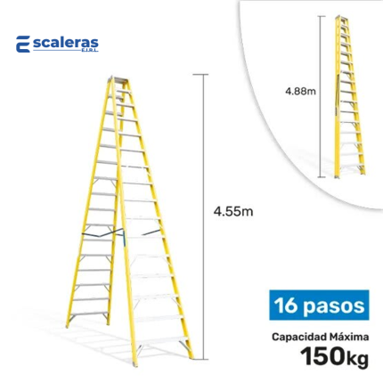 Escalera Doble Acceso de Fibra de Vidrio Industrial