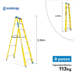 Escalera tijera de fibra de vidrio simple acceso